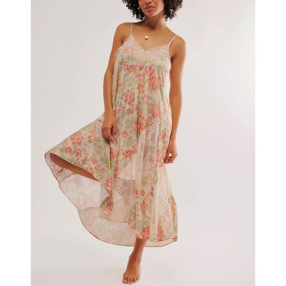 #104- Free People First Date Printed Maxi Slip